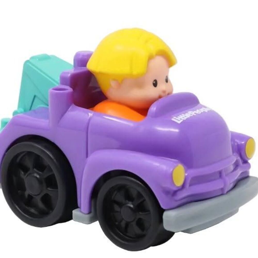 Fisher Price Little People  Purple Tow Truck with Attached Driver Eddie